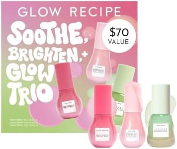 Glow Recipe Soothe, Glow & Bright Gift Set - Holiday Skincare Set with Niacinamide Dew Drops Face Serum + Avocado Ceramide Facial Serum + Guava Dark Spot Serum - Korean Skincare Travel Kit (3 Count)