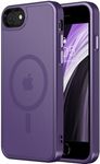 Vooii Upgraded Magnetic for iPhone SE Case 3rd/2nd/2020, iPhone 8/7 Case [Compatible with Magsafe] [Mil-Grade Protection] Slim & Pocket-Friendly Translucent Protective Case Cover, Deep Purple