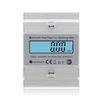 KETOTEK 3 Phases Electricity Meter AC Amp Volt Power Energy Monitor Top Hat Din Rail Bidirectional Wattmeter Power Consumption Input Output kWh 3x230V/400V 10(100) A 50/60Hz DTS331