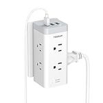 Multi Plug Outlet Extender with USB, TESSAN 1050 Joules Surge Protector Wall Plug Splitter with 6 Outlets and 3 USB Charging Station, Multiple Electrical Outlet for Home Office Dorm Room Essentials