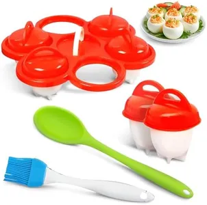 No.1 Hard Boiled Silicone Egg Cooker Without the Shell as seen on TV, Non Stick Egg Poacher with Holder