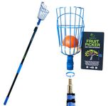EVERSPROUT 5.8-Meter Fruit Picker (7.6m Reach) | Preassembled, Easy-to-Attach Twist On Basket Design (19Ft Pole, 25 Ft Reach) | Light-Weight, High-Grade Aluminum Extension Pole | +Bonus Fruit Bag