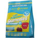 Kids Magnesium 180 Vegan Gummies. Resealable & Recyclable Pouch. Magnesium Citrate 1250mg + Vitamin C 80mg. Support Bones, Immune, Energy and Cognition. Suitable for Ages 5+ - by ActivGums®