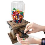 Peaceful Classics Wooden Candy Dispenser - Amish Handmade Containers & Storage For Gummy Or Peanut- Wood Storage Gumball Machine For Skittles Or M&Ms - Cereal Dispenser Countertop (Antique Slate)