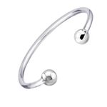 Treasure Bay Plain 925 Sterling Silver Torque Bangle For Men 22.5grs