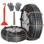 8pcs Snow Chains for Cars Ninonly Stainless Steel Snow Chains for Tyres Universal Anti-Skid Emergency Adjustable Snow Tyre Chain SUV For Ice Snow Mud Road Safety Tire Width 165mm-275mm