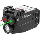 Votatu H1L-GR Laser Light Combo, 750 Lumen Strobe Weapon Light with Green and Red Dual Laser Sight for Pistol Handgun Picatinny Mount, Magnetic Rechargeable