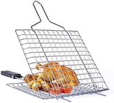 YaSao Grilling Basket Non-Stick Barbecue Basket Heavy Duty BBQ Tools Grill Basket for Meats Fish Vegetables Steak