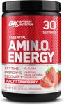 Optimum Nutrition (ON) Amino Energy - Pre Workout with Green Tea Extract, BCAA, Amino Acids, Green Coffee Extract, Energy Powder - Green Apple, 30 Servings (Juicy Strawberry Burst)