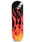 M.T. BROTHERS Skateboard with Printed Graphic Grips, Double Kick 9 Layer Canadian Maple Deck and Smooth Wheels - Great for Kids and Teens (FIRE)