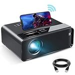 Mini Projector for iPhone【Supported 1080P】, ELEPHAS 2023 WiFi Movie Projector with Synchronize Smartphone Screen, HD Portable Projector Supported 200" Screen, Compatible with Android/iOS/HDMI/USB/VGA