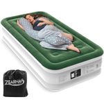 Zearna 190x100x40cm Single Inflatable bed, Air Mattress with Built-in Electric Pump, Blow Up Mattress in 3 Mins Self-Inflation/Deflation,Flocked Surface Guest Airbed for Home Portable Camping