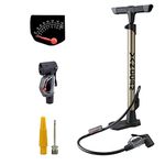 Vandorm Super Lite Alloy Bicycle Lightweight Presta Schrader Universal Bike Pump & FREE Tool Pod Airbed Football Adaptor Inner Tube Track Pump