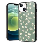 JOYLAND Lovely Daisy Floral Phone Case for iPhone 12/12 Pro,Shockproof Anti-Scratch Protective Stylish Slim Cover Hybrid Hard Back with Soft Rubber Bumper Cover for iPhone 12/12 Pro