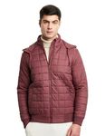 Amazon Brand - Symbol Mens Polyester Standard Length Quilted Jacket (Aw22-Sy-Qb-Jk-01_Wine_L)