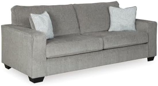 Signature Design by Ashley Altari Modern Queen Sofa Sleeper with 2 Accent Pillows, Light Gray