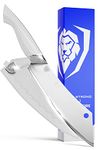 DALSTRONG Chef & Cleaver Hybrid Knife - 8" - "The Crixus" - Frost Fire Series - High Chromium 10CR15MOV Stainless Steel - Frosted Sandblast - White Honeycomb Handle - Leather Sheath - NSF Certified