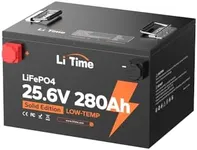 Litime 24V 280Ah Low-Temp Protection LiFePO4 Battery, Built in 200A BMS, Max 7168Wh Energy & Up to 15000 Deep Cycles, Perfect for Solar System, Camping, Boat, Home Energy Storage