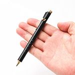 SZHOWORLD Aluminum Alloy Bolt Action Pen, with Brass Crown Bolt Signature Pen, Compatible with Parker Gel Refills for School Office Business EDC (Black)