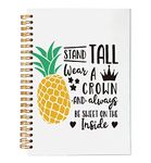 VNWEK Be a Pineapple Stand Tall Wear A Crown Spiral Notebook Journal 5.5×8.3 Inch,Summer Pineapple Lined Hardcover Spiral Notebook for Work Notes Journaling,Gifts for Pineapples Lovers Girls