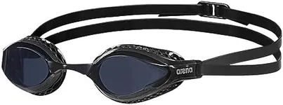 arena Air-Speed Unisex Adult Race Swimming Goggles, Standard Pool Goggles with Wide Anti-Fog Lenses, UV Protection, 3 Interchangeable Nose Bridges, Air Seals, Dark Smoke Black