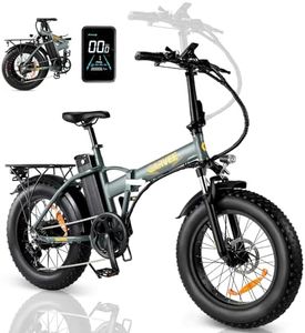 Garvee Foldable Ebike for Adults, 20" Fat Tire Electric Bike with 500W Brushless Motor, 55 Miles Folding Electric Bicycle with Removable Battery, 20Mph Shimano 7-Speeds, Dual Disc Brake