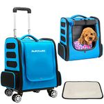 Rolling Cat Carrier Airplane Approved Pet Carrier with Wheels, Dog Backpack with Wheels,Cats,Puppies Travel Bag with Trolley