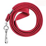 HOSL 100 Pack Badge Lanyards Office Lanyard ID Card Lanyards Business Card Lanyards Students Lanyards Employee Lanyards Round 36" With Swivel Hook (Wide Red)