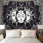 DRAVY HANDICRAFTS Tapestry Wall Hanging Mandala Tarot Tapestry Cotton Wall Hanging Tapestry Wall Hanging Wall Décor (Black, 84X54 Inches)