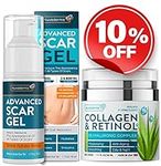 Collagen and Retinol Cream & Scar Cream Gel - Anti Aging Effect - Day & Night Wrinkle Repair - C-Section, Tummy Tuck, Acne Removal Treatment - Advanced Post Surgery Supplies - Made in the USA - 10%