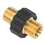 Pressure Washer Hose Quick Connector, Metric M22 15mm Male Thread to M22 14mm Male Fitting, 4500 PSI