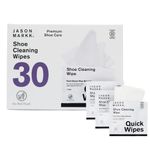 Shoe Cleaning Wipes Jason Markk Quick Wipes 30 Pack | Plant-Based Individually Wrapped Sneaker Wipe | Portable Shoe Cleaner, Travel, Gym, On-The-Go | Works on Leather, Suede, Canvas | No Water Needed