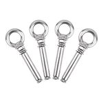 INCREWAY Expansion Bolt, 4 Pcs 304 Stainless Steel Ring Lifting Anchor Eyebolt Expansion Screw with Ring Closed Hook Internal Expansion Bolt Fastner for Concrete Wall, M8 x 80mm