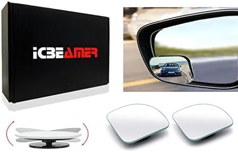 ICBEAMER 2 Pieces Fan-Shaped Automobile Rear Blind Spot Mirror, 360 Degree Rotating Design, Automobile Side Mirror Wide Angle Mirror Safety Convex Rearview Mirror for Car Truck Van