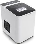 TANGZON Ice Maker Machine Countertop, 12-15kg/24 Hours, Ready In 6-13 Minutes, 2 Bullet Ice Sizes, Self-Cleaning Electric Ice Cube Maker with Ice Scoop and Basket, Ideal for Home Kitchen Office(White)