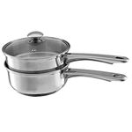 Classic Cuisine Stainless Steel 6 Cup Double Boiler – 1.5 Quart Saucepan 2-in-1 Combo with Vented Glass Lid-Kitchen Cookware with Measurements, Medium