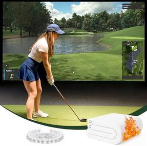 Aerixtron Fireproof Golf Simulator Impact Screen, 3D Air Mesh Impact Screen for Golf Training, Ultra Clear Projector Screen for Home Hittingg Practice Training with Grommet Holes & Bungee Cords