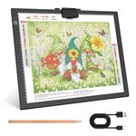 NAIMOER A3 Light Pad for Diamond Painting, Rechargeable LED Tracing Light Box, 6-Level Dimmable Brightness Light Pad & Top Magnetic Clip Diamond Art Light Pad for Diamond Painting Accessories Tools