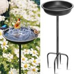 Gavinjitao Bird Bath for Outside,Garden Detachable Bird Baths for Outdoors Metal Bird Bath Stand with 5 Prongs Base Stake Freestanding Birdbaths and Bird Feeder Bowl for Garden Patio Yard Lawn