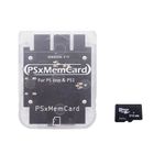 PSX Memory Card for PS1 & PS One Console, PSxMemCard Save Data Game Card Support MicroSD Card for PS1 PS One Game Console (Translucent)