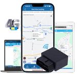 TKMARS GPS Tracker 4G Car Tracker Devices OBD2 Plug and Play Global Accurate Real-time Tracking Geo-fence Anti-theft APP without Subscribtion for Truck Van Caravan Car Tracker TK816