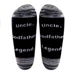 LEVLO Godfather Uncle Socks Godfather Gifts Uncle Godfather Legend from Godchild Baptism Christening Gift (MID CALF-1)