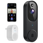 Occuwave 1080P Video Doorbell Camera Wireless, Cloud Storage, Live Image, 2-Way Audio, Night Vision, Included Ring Chime, 2.4Ghz WiFi Only, IP65 Waterproof, Indoor Surveillance, Real-Time Alert