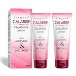 ELEGANT CALARISE Calamine Lotion With Aloevera & Zinc Oxide 100ml (Pack of 2) For Skin Soothing and Rashes (Pack Of 2)