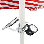 Solar Flagpole Light,Flag Pole Light Solar Powered Bracket Design Fits 1.4-3' Flag Pole 2 Brightness Dusk to Dawn IP65 Waterproof brightest for Flag Pole Outdoor Landscape Flag Patio(Cool White)