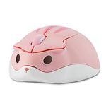 CHUYI Hamster Wireless Silent Mouse, 1200DPI Cute Animal Mouse Portable Travel Optical Cordless Quiet Mice for PC Computer Laptop School Gift (Pink)