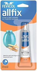 Fevicol Allfix, 20ml - Pack of 12 | Clear and Non-Staining | All Purpose Adhesive |Strong Bind | Easy to Use | DIY Art & Craft | Suitable for Fixing crafts, Cardboard, Plastic, Wood, Plywood