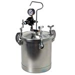 TCP Global 2-1/2 Gallon - (10 Liter) Pressure Pot Paint Tank: Heavy Duty Solid Steel, Clamp on Lid, Regulator & Pressure Gauge, Spray Gun and Hoses - Ideal for Large Volume Painting and Autobody Work