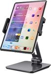 iPad POS Stand, Keuvirya 360° Swivel Kiosk Tablet Stand for Desk, Business Aluminum iPad Pro 12.9 Stand for Register Commercial, Fits 4.5"-13" Display Tablet/Cell Phones - Grey