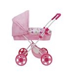 509 Crew Daisy Doll Pram - Fits Dolls up to 18", Large Retractabel Canopy, Storage Basket & Bassinet, Pretend Play for Kids Ages 3+ (Spring Pink)